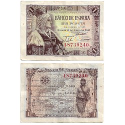 Estado Español. 1945. 1 Peseta (MBC) Serie I