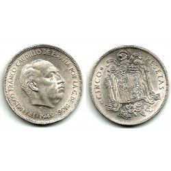 Estado Español. 1949*(19-50). 5 Pesetas (MBC+)