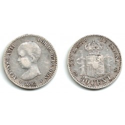 Alfonso XIII. 1892*(9-2). 50 Céntimos (BC+) (Plata) Ceca de Madrid PG-M