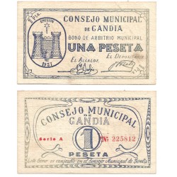 Gandia. 1937. 1 Peseta (SC-)