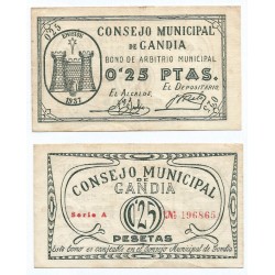 Gandía. 1937. 25 Céntimos (EBC)