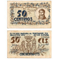 Játiva. 1937. 50 Céntimos (EBC)