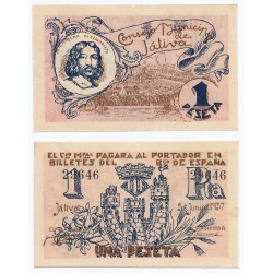 Játiva. 1937. 1 Peseta (EBC+)
