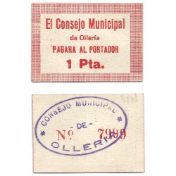 Ollería. Sin Fecha. 1 Peseta (SC)