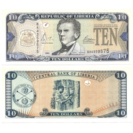 (27b) Liberia. 2004. 10 Dollars (SC)