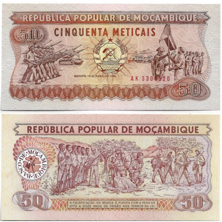 (129b) Mozambique. 1986. 50 Meticais (SC)
