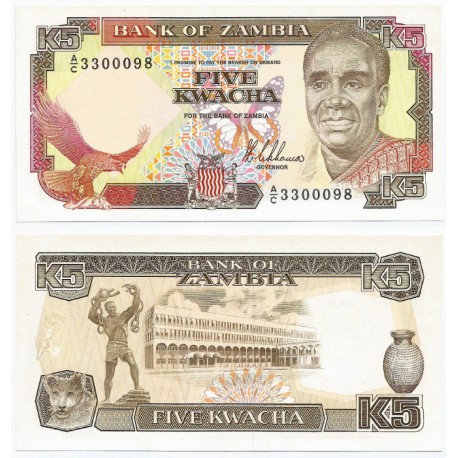 (30) Zambia. 1989. 5 Kwacha (SC)
