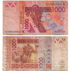 (715Ke) Estados África Oeste. 2007. 1000 Francs (BC)