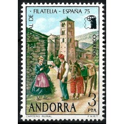 Andorra. 1975. 3 Pesetas (Nuevo) Exposición Mundial de Filatelia