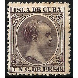 (146) Cuba Colonial. 1896-97. 1 Centavo de Peso (Nuevo, con señal de fijasellos)
