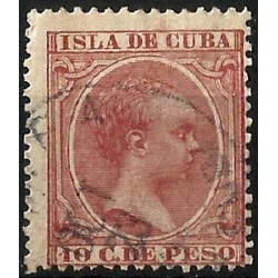 (128) Cuba Colonial. 1891-92. 10 Centavos de Peso (Usado)