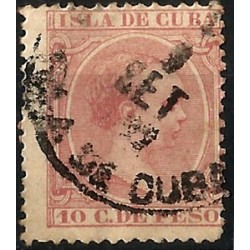 (128) Cuba Colonial. 1891-92. 10 Centavos de Peso (Usado)
