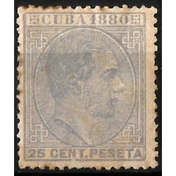 (59) Cuba Colonial. 1880. 25 Céntimos de Peseta (Usado)