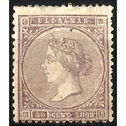 (18) Antillas Españolas. 1869. 40 Céntimos de Escudo (Usado)