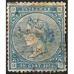 (13) Antillas Españolas. 1868. 10 Céntimos de Escudo (Usado)