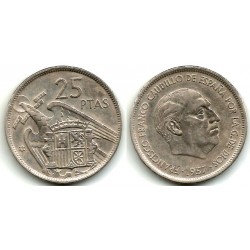 Estado Español. 1957*(70). 25 Pesetas (MBC)