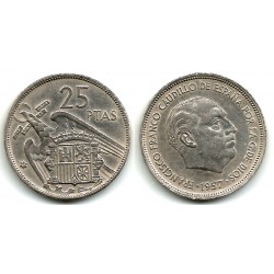 Estado Español. 1957*(69). 25 Pesetas (MBC+)
