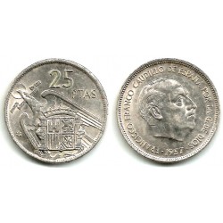 Estado Español. 1957*(69). 25 Pesetas (EBC)
