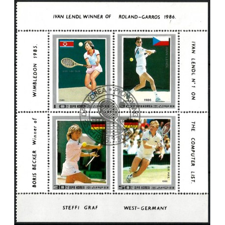 Corea del Norte. 1986. Hoja Conmemorativa (Nuevo, con franqueo) Wimbledon 1985