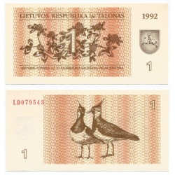(39) Lituania. 1992. 1 Talonas (SC)