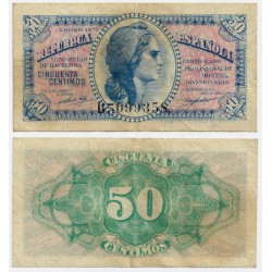 España (II República). 1938. 50 Céntimos (EBC-) Serie B