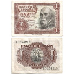 Estado Español. 1953. 1 Peseta (MBC/MBC-) Serie N