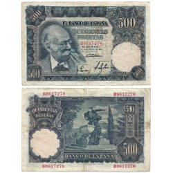 Estado Español. 1951. 500 Pesetas (BC+) Serie B