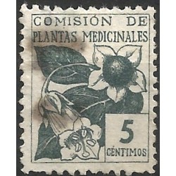 Sello Viñeta. Comisión de Plantas Medicinales. 5 Céntimos (Usado)