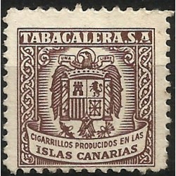 Sello Viñeta. Tabacalera, SA. Cigarrillos Producidos en las Islas Canarias (Nuevo, con señal de fijasellos)