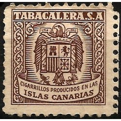 Sello Viñeta. Tabacalera, SA. Cigarrillos Producidos en las Islas Canarias (Nuevo, con señal de fijasellos y sin goma)