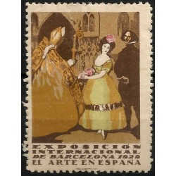 Sello Viñeta. Exposición Internacional de Barcelona. 1929. El Arte en España (Nuevo, con señal de fijasellos)
