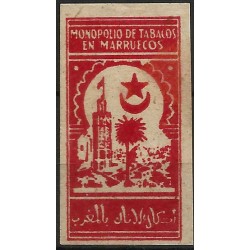 Sello Fiscal. Timbre. Monopolio de Tabacos en Marruecos (Nuevo, con señal de fijasellos)