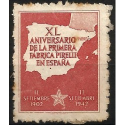 Sello Viñeta. XL Aniv. de la Primera Fábrica de Pirello en España (Usado)
