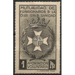 Mutualidad de Funcionaros de la Dirección General de Sanidad. 1 Peseta (Nuevo, con señal de fijasellos)