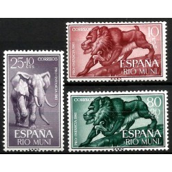 Río Muni. 1961. Serie Completa (Nuevo, con señal de fijasellos) Pro Infancia