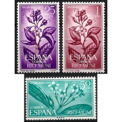 Río Muni. 1963. Serie Completa (Nuevo, con señal de fijasellos y mancha) Día del Sello