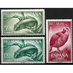 Río Muni. 1964. Serie Completa (Nuevo, con señal de fijasellos) Día del Sello
