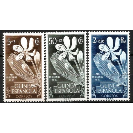 Guinea Española. 1952. Serie Completa (Nuevo, con señal de fijasellos) Pro Indigenas