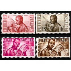 Guinea Española. 1953. Serie Completa (Nuevo, con señal de fijasellos) Pro Indigenas