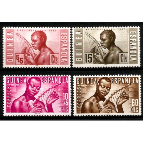 Guinea Española. 1953. Serie Completa (Nuevo, con señal de fijasellos) Pro Indigenas