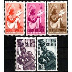 Guinea Española. 1953. Serie Completa (Nuevo, con señal de fijasellos) Pro Indigenas