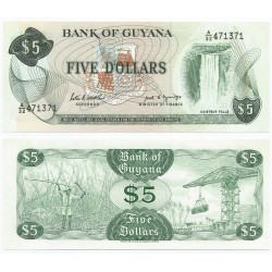 (22e) Guayan. 1966-92. 5 Dollars (SC)