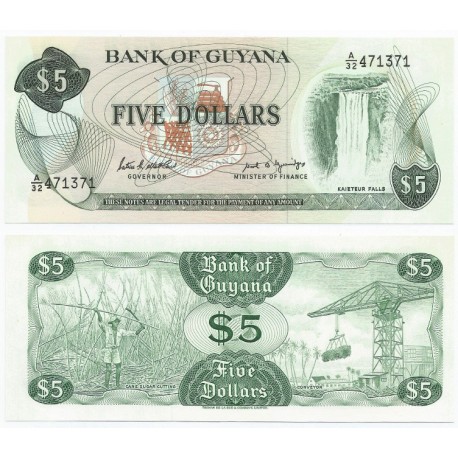 (22e) Guayan. 1966-92. 5 Dollars (SC)