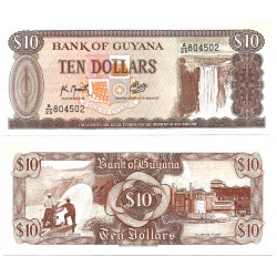 (23f) Guyana. 1966-92. 10 Dollars (SC)