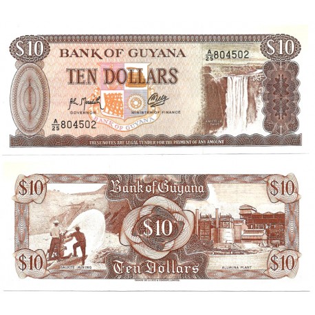 (23f) Guyana. 1966-92. 10 Dollars (SC)