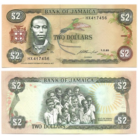 (69e) Jamaica. 1993. 2 Dollars (SC)