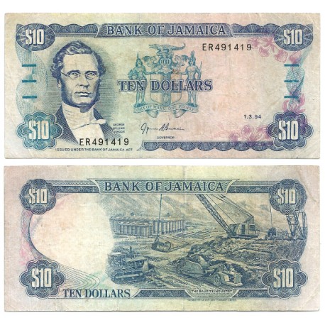 (71e) Jamaica. 1994. 10 Dollars (MBC-)