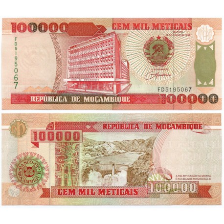 (139) Mozambique. 1993. 100000 Meticais (SC)