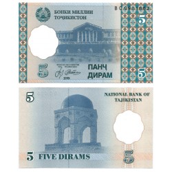 (11) Tayikistán. 1999. 5 Diram (SC)