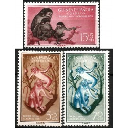 Guinea Española. 1955. Serie Completa (Nuevo, con señal de fijasellos) Dia del Sello Colonial
